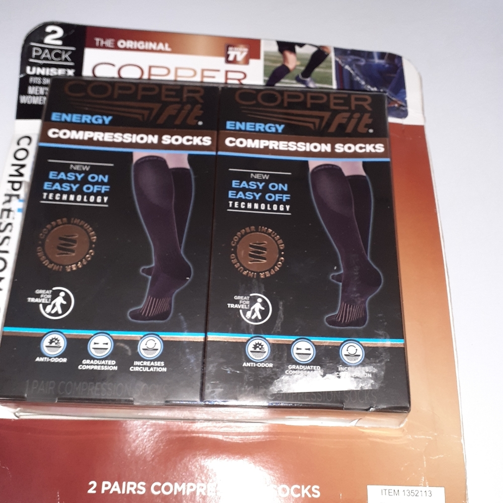 2pk copper fit socks